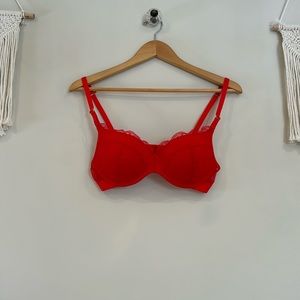 Lively NWOT Lace No-Wire Push-Up Red Bra Size 34B